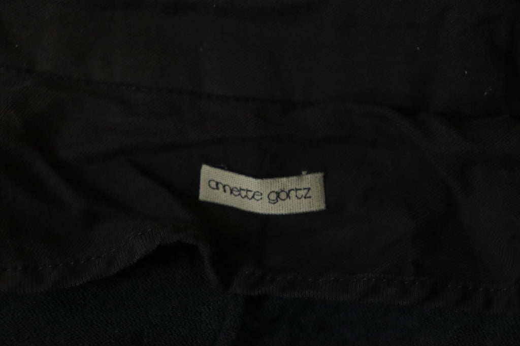 ANNETTE GORTZ Black Wool Collared Long Sleeve Button Front Shirt Top – Size XS