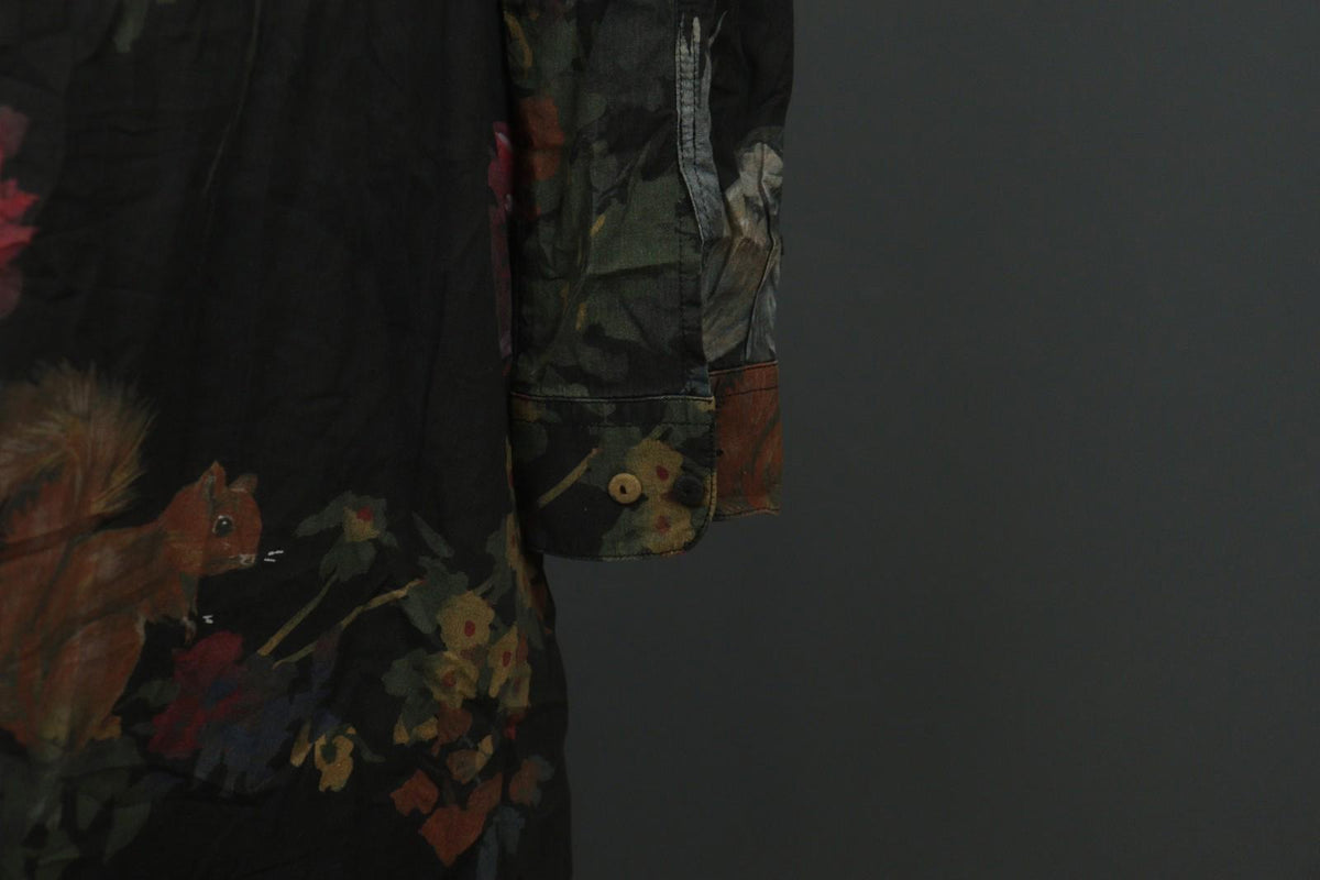 HANNES ROETHER Multi Floral Cotton Long Sleeve Button Front Shirt Dress – Size S