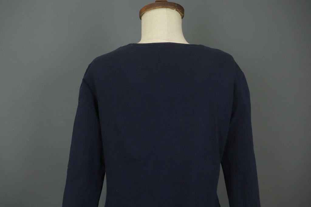 GUDRUN SJODEN Navy Cotton Long Sleeve Round Neck Pullover Blouse Top – Size L