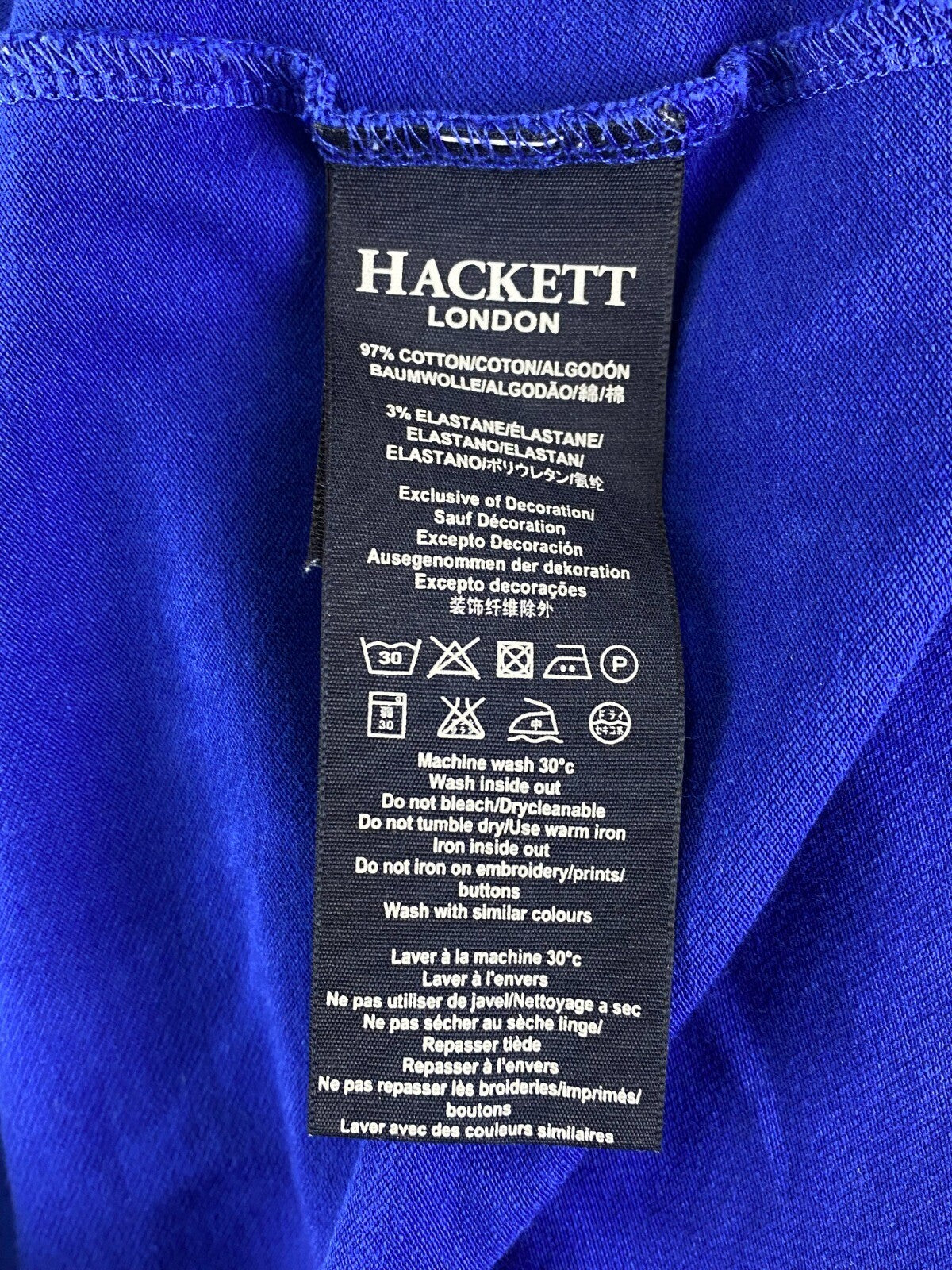 Hackett Aston Martin Racing Blue Long Sleeve #5 Polo Shirt – Size L