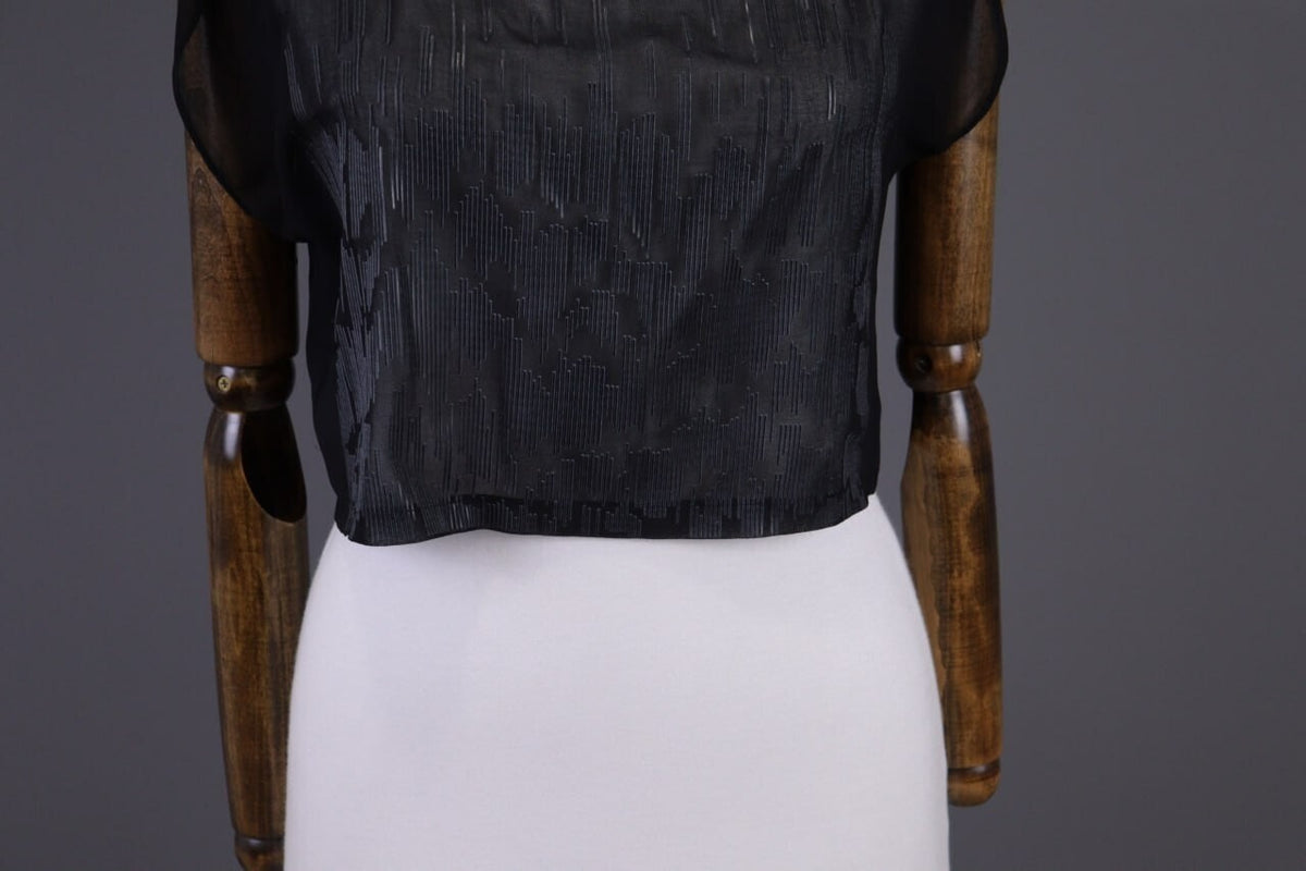 Cop Copine Black Olanko Robe Short Sleeve Summer Mesh Top Shirt – Size 40