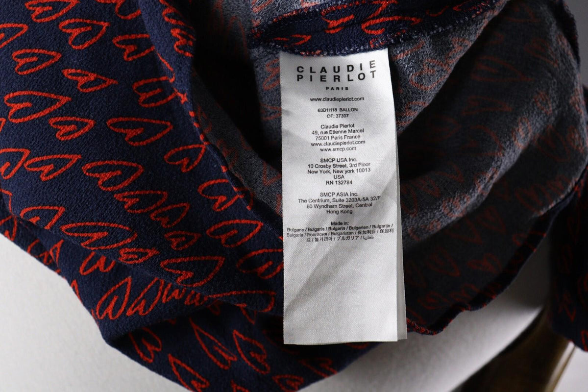 CLAUDIE PIERLOT Multilogo Short Sleeve Blouse Shirt Top – Size 38