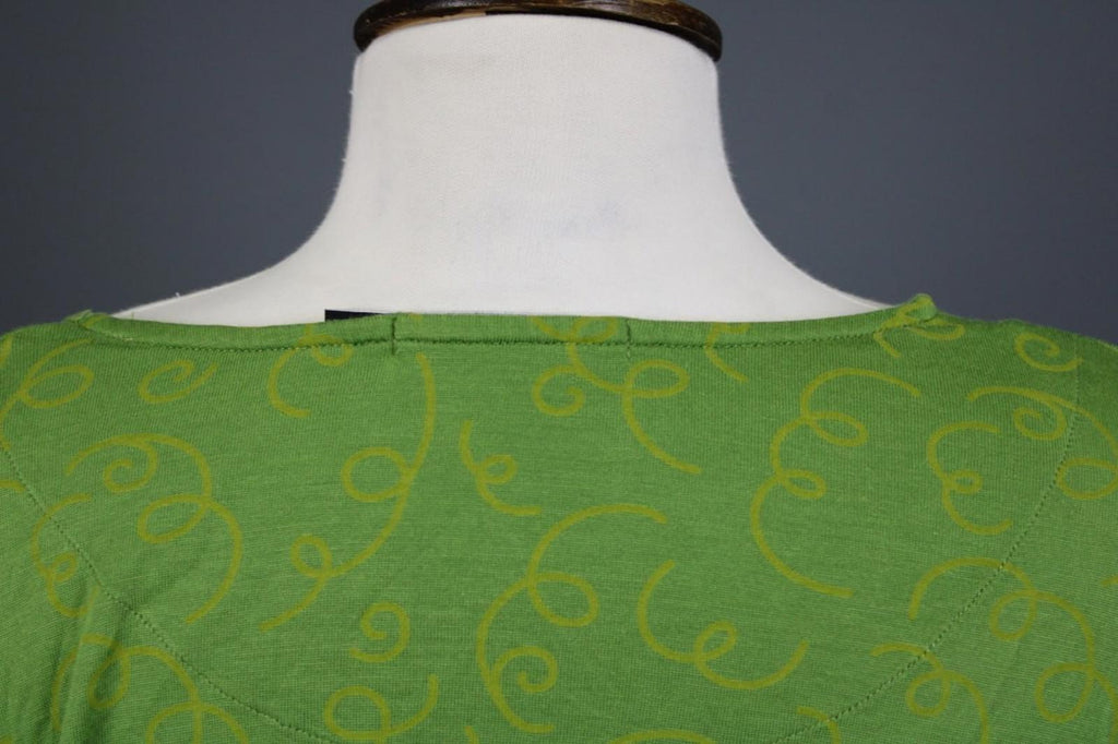 GUDRUN SJODEN Green Printed Round Neck Long Sleeve Pullover Blouse Top – Size XL