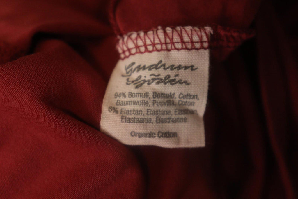 GUDRUN SJODEN Red Organic Cotton Long Sleeve Round Neck Sweater Dress – Size S