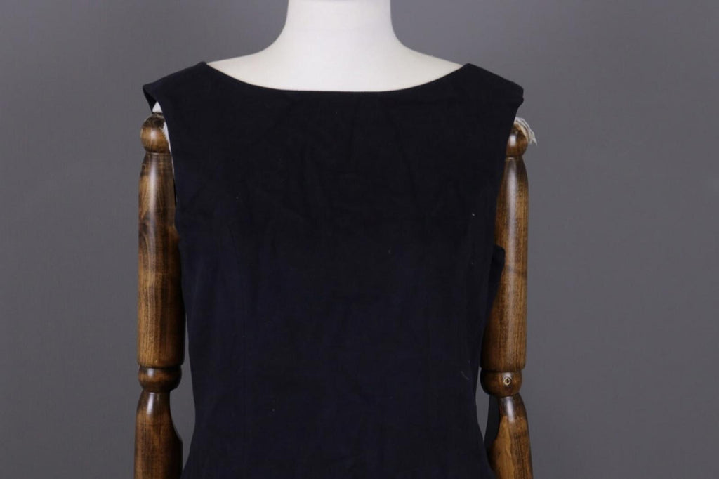 BURBERRY LONDON Blue Wool Angora Lined Sleeveless A-Line Midi Dress – Size 14