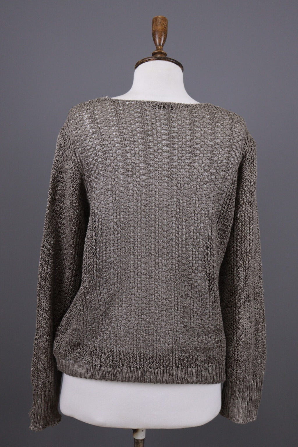 Oska Brown Lagenlook Relaxed Linen Knit Pullover Sweater – Size 2 / M