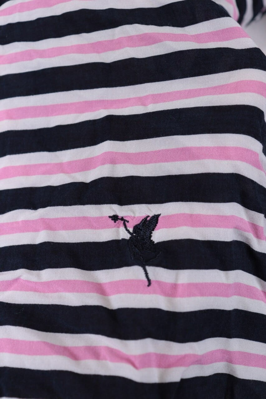 Emily Van Den Bergh Multicolor Striped Long Sleeve Henley Blouse Shirt Sz 38 / M