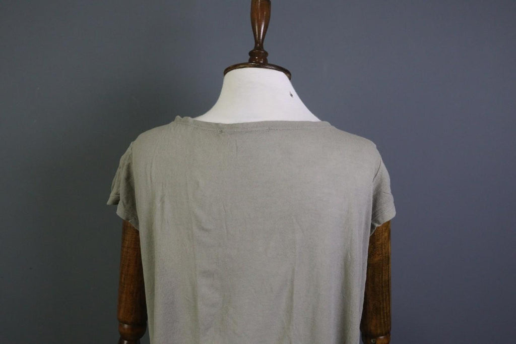 TRANSIT PAR-SUCH Gray Crew Neck Casual Short Sleeve Pullover T-Shirt Top – Size 2