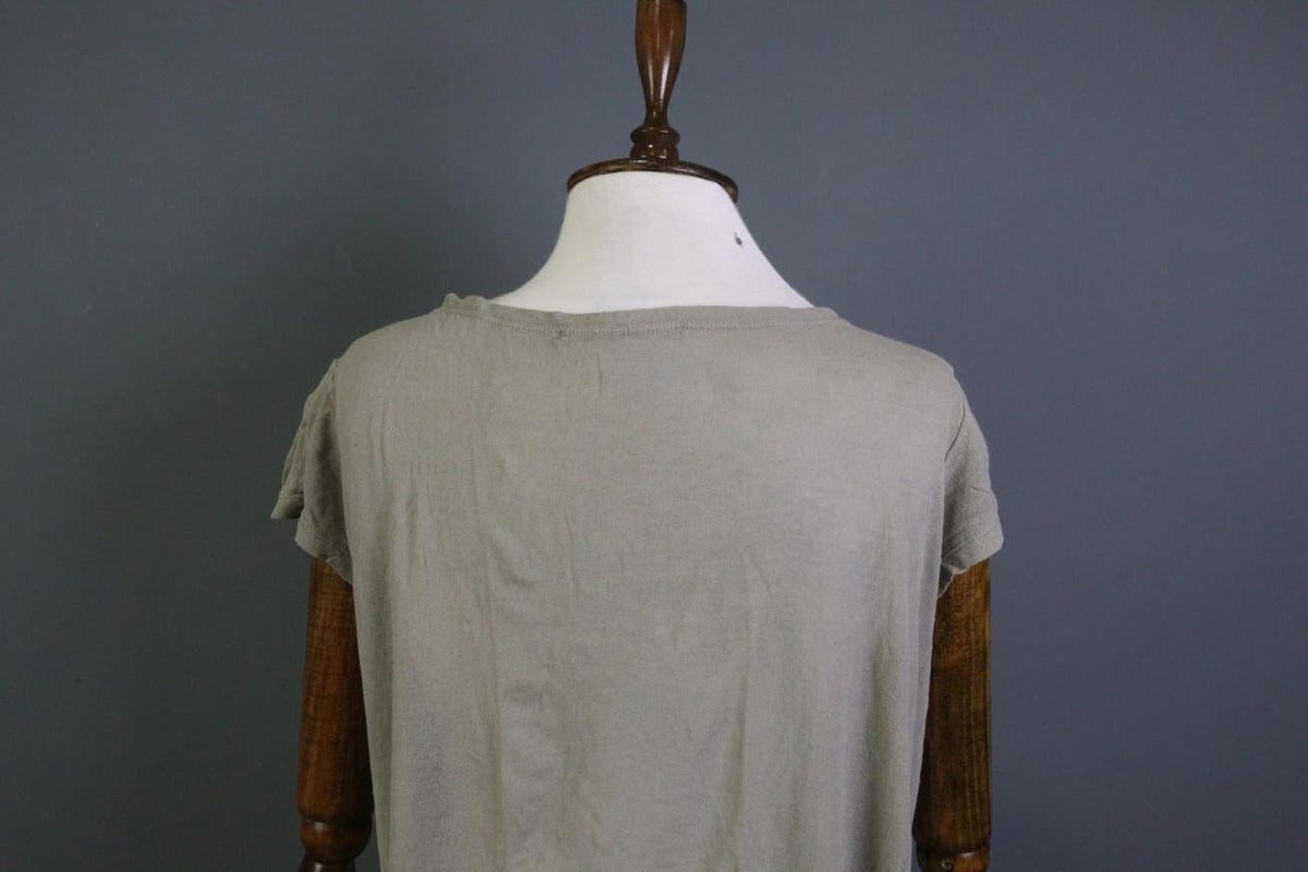 TRANSIT PAR-SUCH Gray Crew Neck Casual Short Sleeve Pullover T-Shirt Top – Size 2