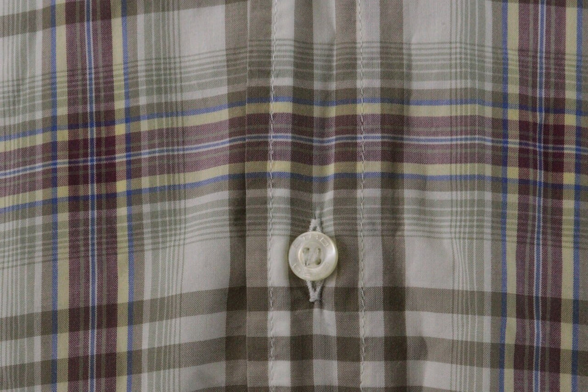 Etro Milano Beige Check Long Sleeve Button Down Shirt – Size XL