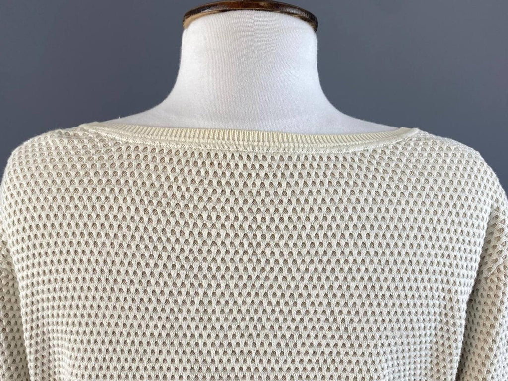 GUDRUN SJODEN Ivory Textured Knit Cardigan Sweater – Size L