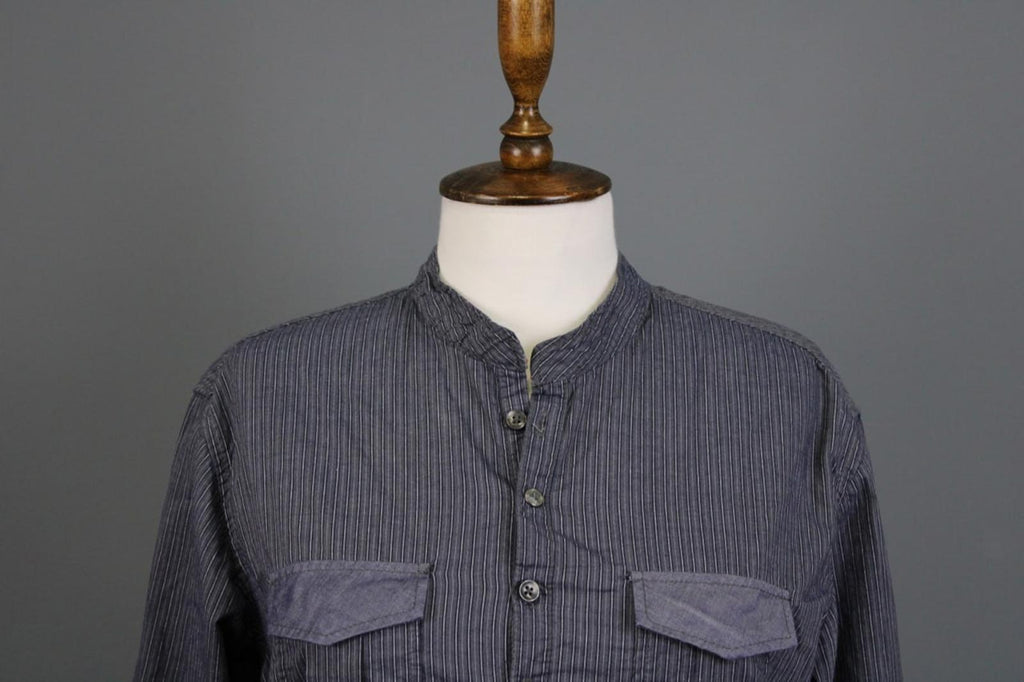 Desigual Blue White Striped 100%Cotton Regular Fit Long Sleeve Shirt Top – Size M – Used