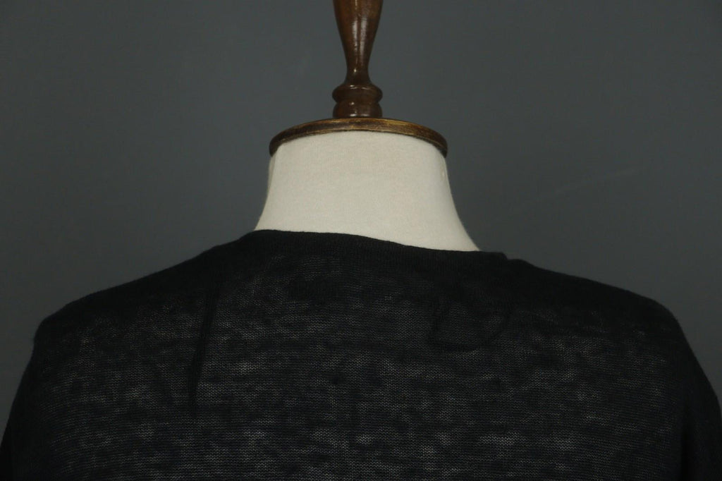 GUDRUN SJODEN Black White Chevron Print Knitted Casual Open Front Cardigan Sz M