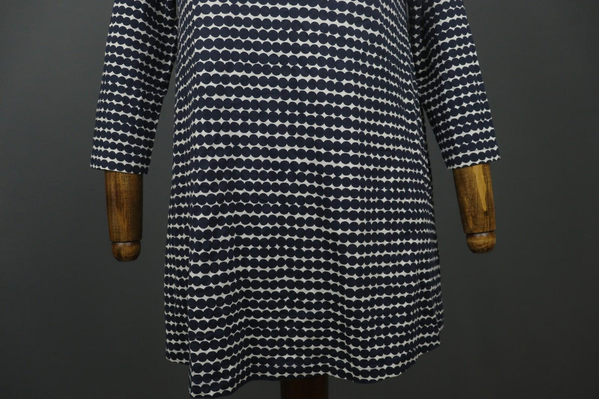 MARIMEKKO LEVOLLINEN RASYMATTO Black White Polka Dot Pullover Shift Dress Sz XS