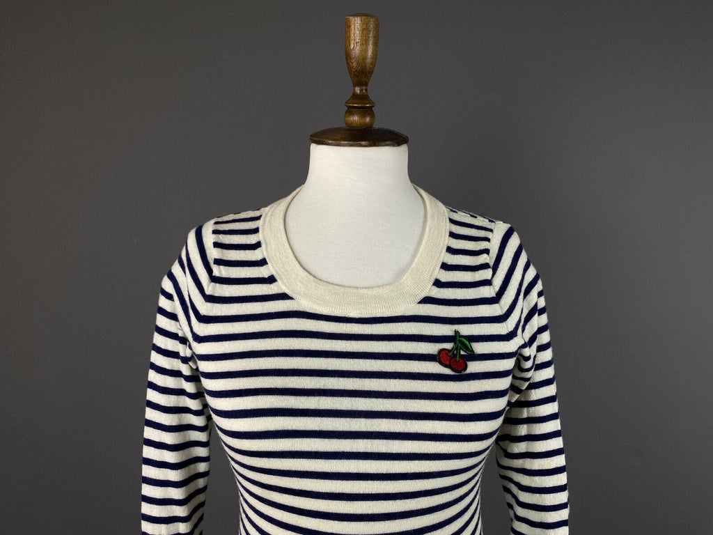 J. Crew Stripe Merino Wool 3/4 Sleeve Sweater – Women's XS