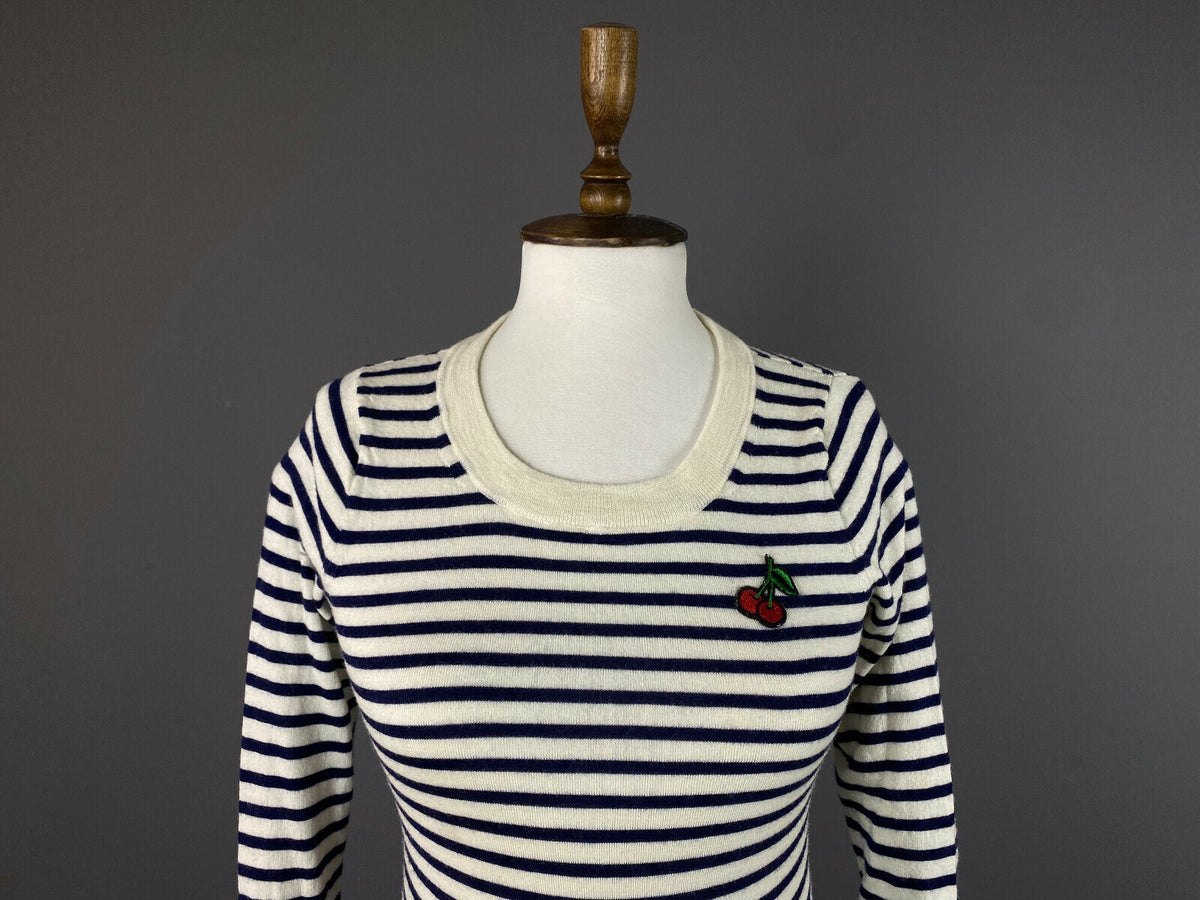 J. Crew Stripe Merino Wool 3/4 Sleeve Sweater – Women's XS