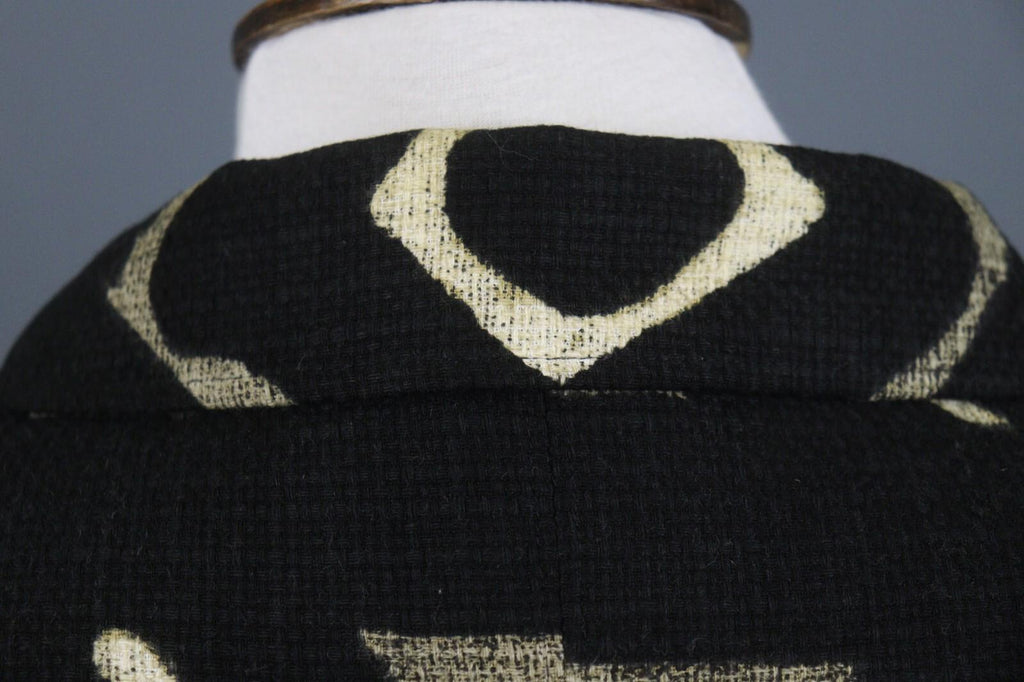 MAX MARA Black Abstract Print 3/4 Sleeve Button Front Blazer Jacket Coat – Size 6