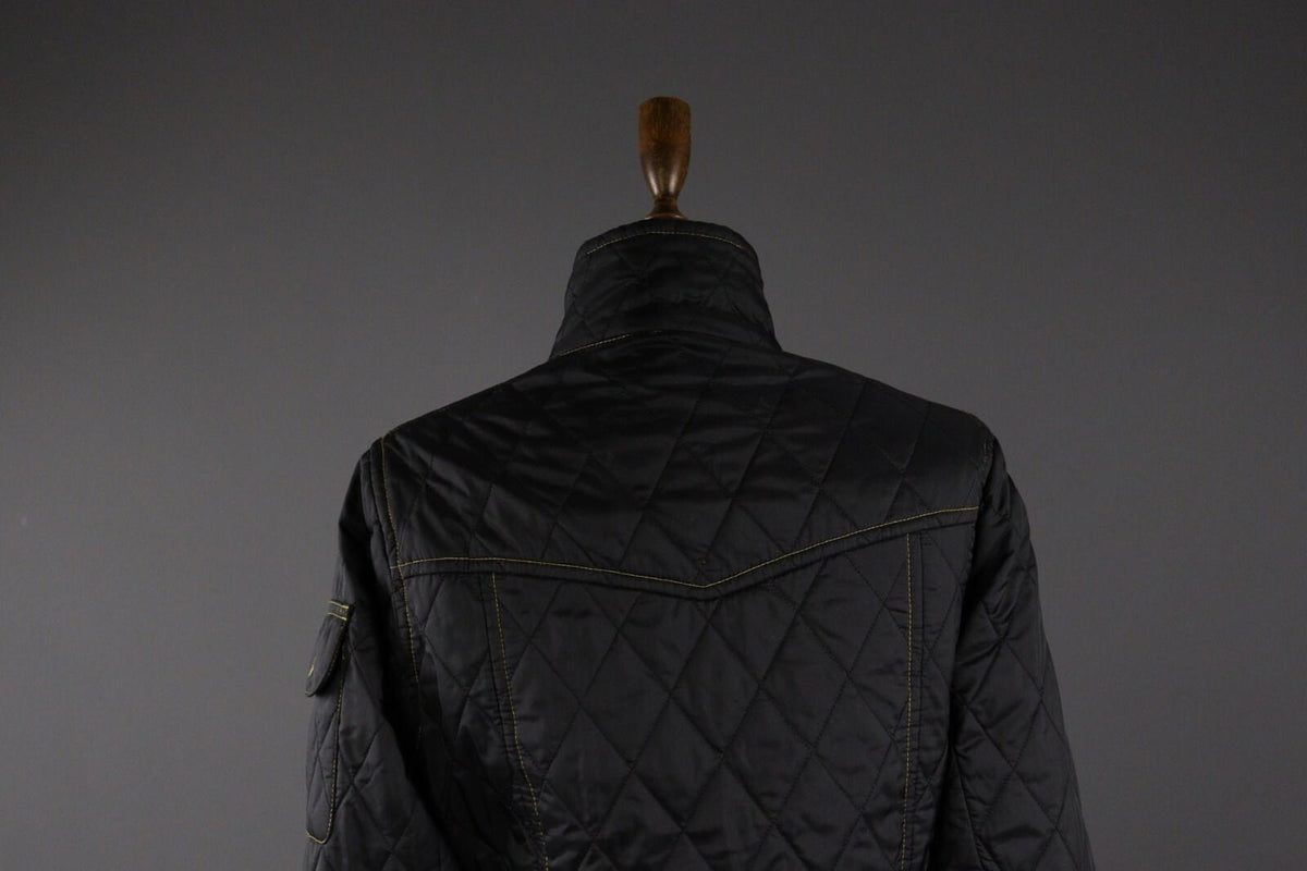 BARBOUR INTERNATIONAL Black Quilted Polyester Jacket – Size UK6 US10 EU36