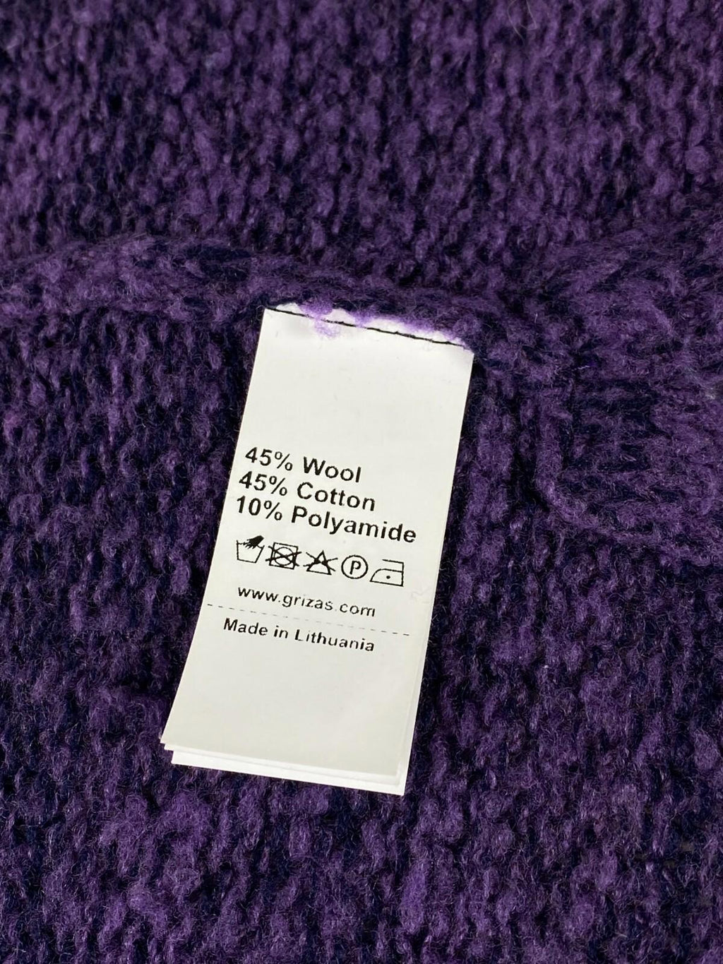GRIZAS Purple Wool Button Down 3/4 Sleeve Cardigan Sweater – Size M
