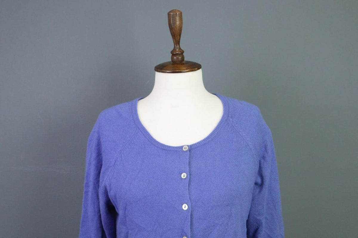 GUDRUN SJODEN Blue Cashmere Knit Cardigan Sweater – Size M