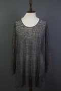 RUNDHOLZ Gray Sheer Lagenlook Relaxed Long Sleeve Blouse Tunic Dress