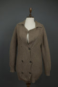 BLUMARINE Brown Knitted Collared Long Sleeve Button Front Cardigan Sweater M/L