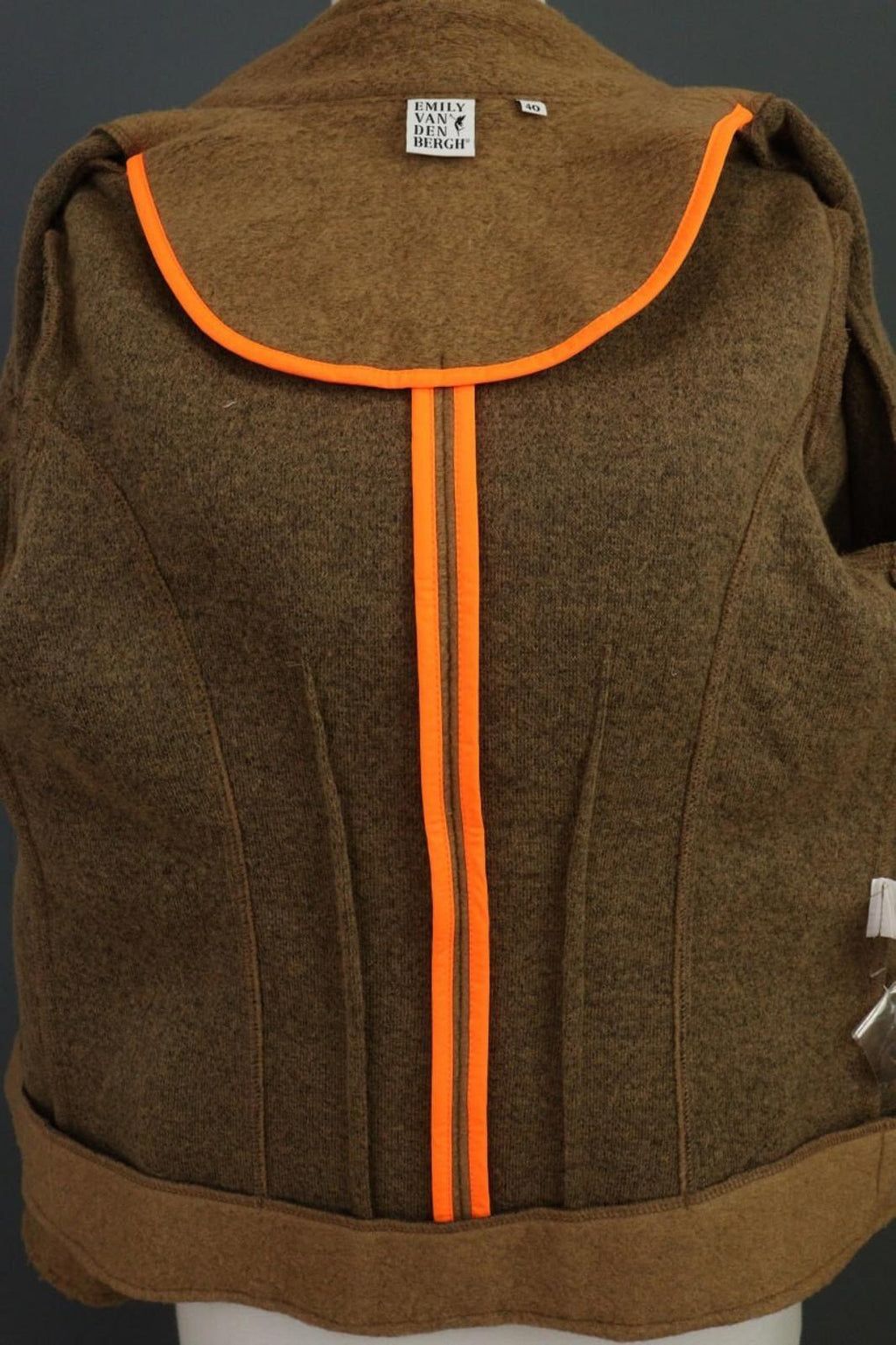EMILY VAN DEN BERGH Brown Wool Knit Button Blazer Cardigan – Size 40