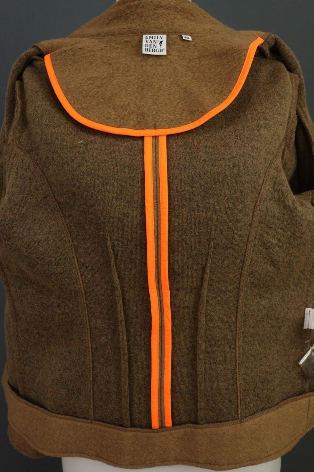 EMILY VAN DEN BERGH Brown Wool Knit Button Blazer Cardigan – Size 40