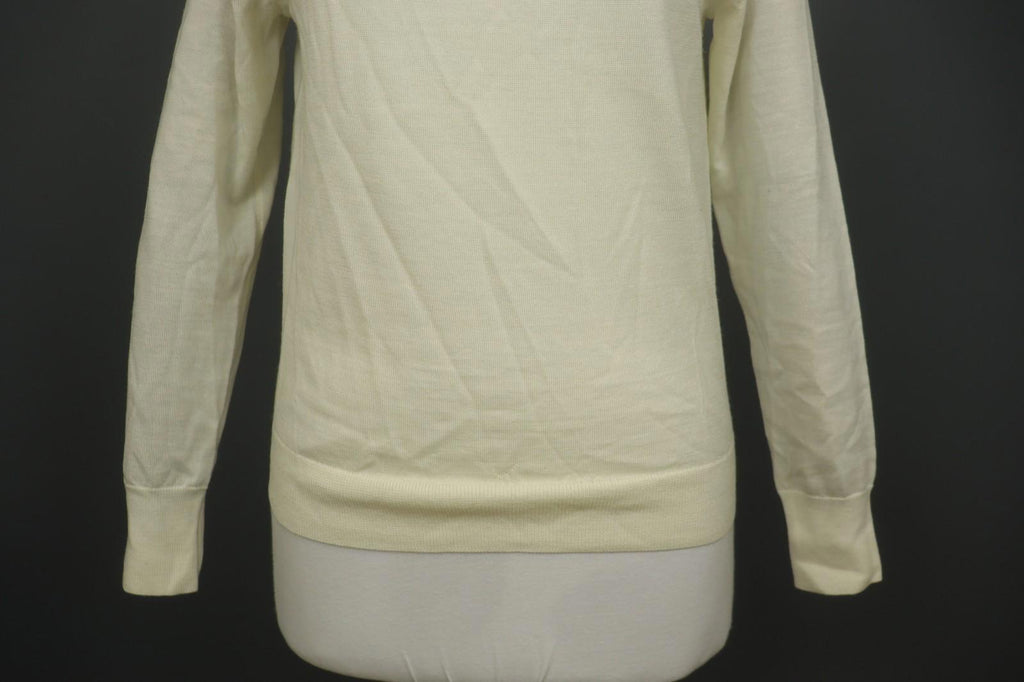LA MAILLE SEZANE Cream Knitted Raglan Sleeve Crew Neck Pullover Sweater – Size XS