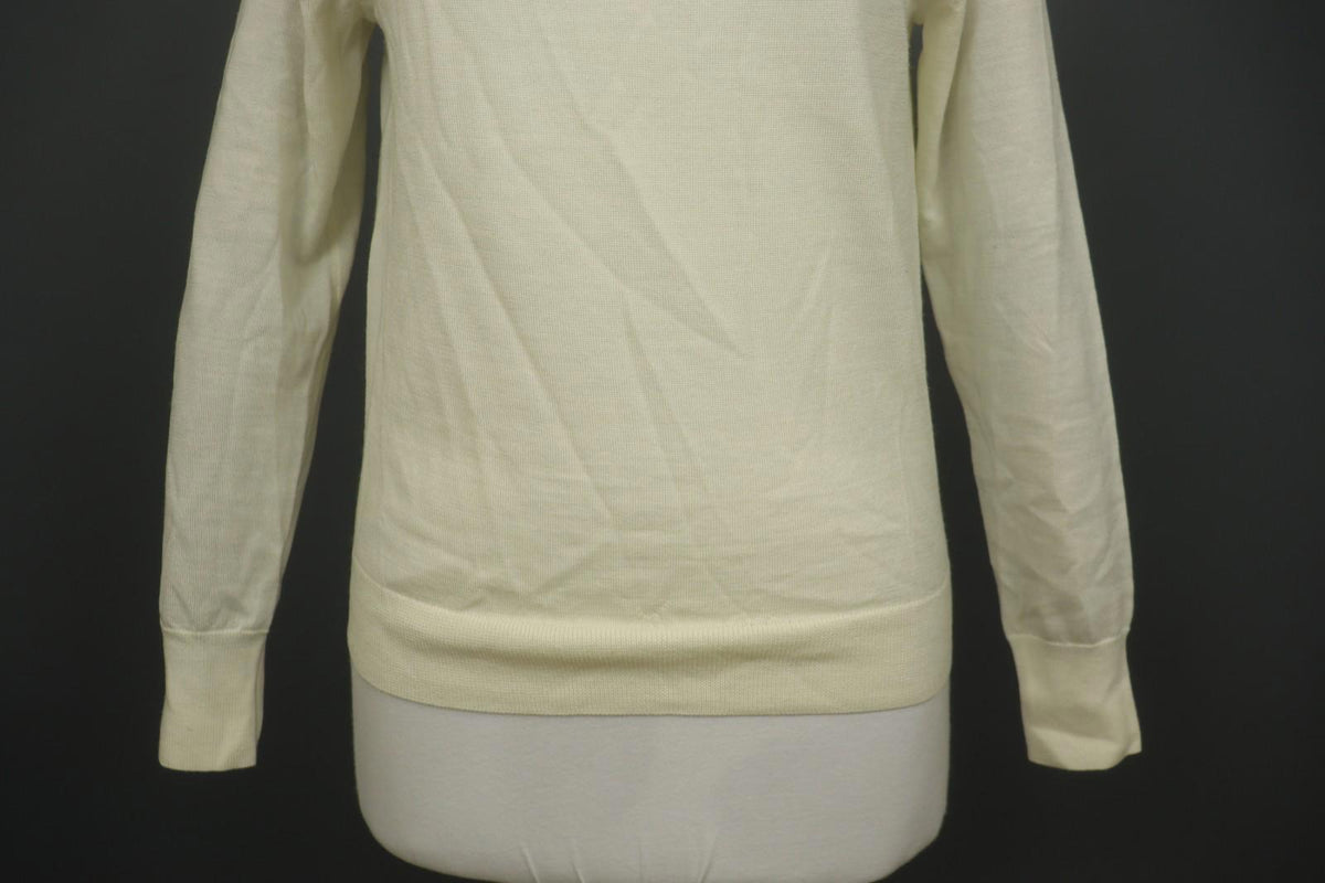 LA MAILLE SEZANE Cream Knitted Raglan Sleeve Crew Neck Pullover Sweater – Size XS