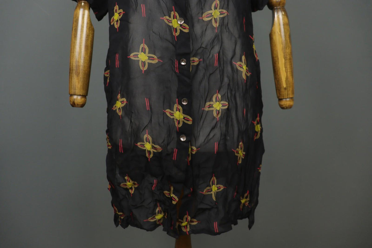 GUDRUN SJÖDEN Multi Floral Viscose Long Sleeve Button Front Shirt Dress – Size M