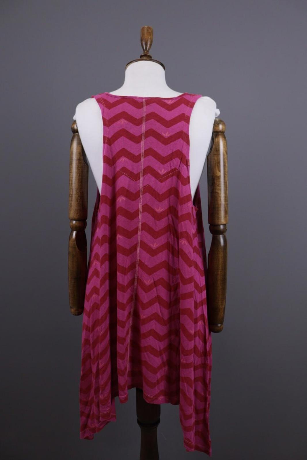 GUDRUN SJODEN Purple Stripe Lagenlook Sleeveless Blouson Midi Dress – Size L