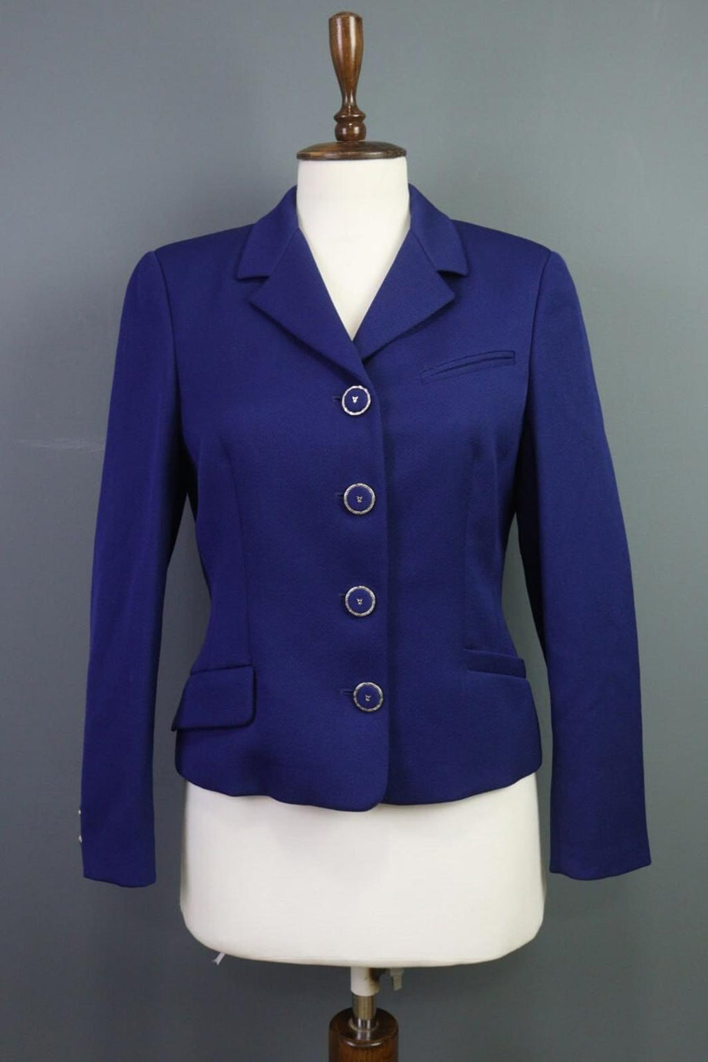 VERSACE CLASSIC V2 Blue Single Breasted Cropped Blazer Coat – Size 42