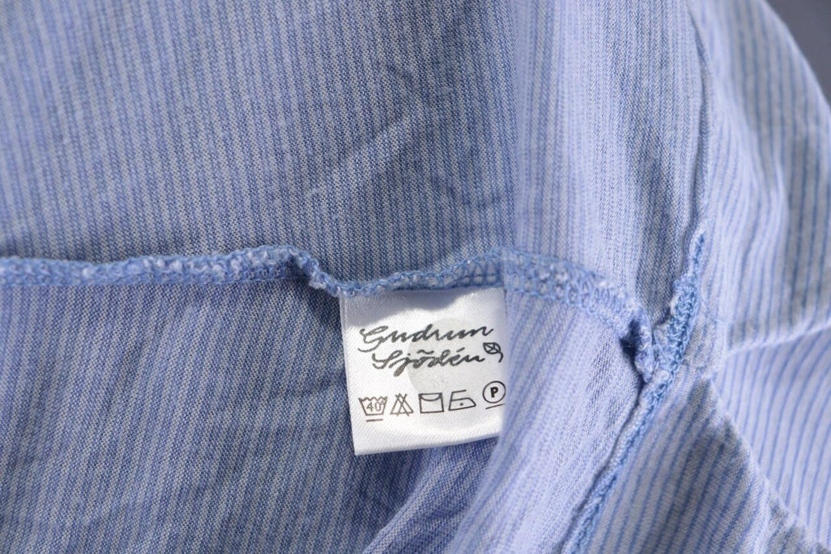 GUDRUN SJODEN Blue Short Sleeve Lightweight Lagenlook Relaxed Tunic Top – Size M – Used