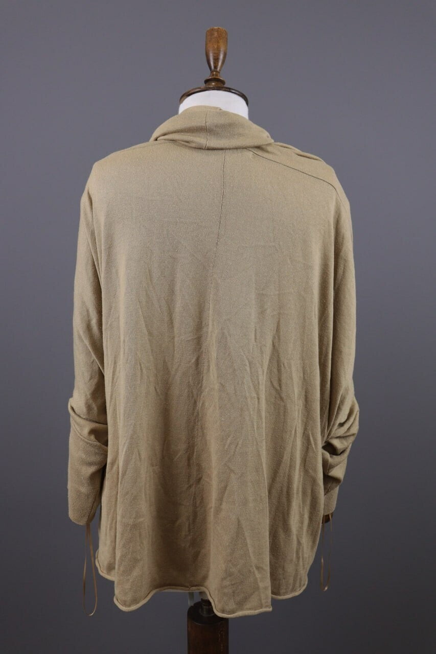 Lauren Ralph Lauren Beige Lagenlook Silk Open Front Cardigan Cape – Size L