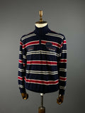 Paul & Shark Yachting Cool Touch Blue Stripe High Neck Wool Jumper – Men's L