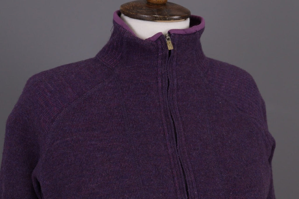 Mountain Hard Wear Purple Wool High Neck Full Zip Fleece Sweater – Size M – Used