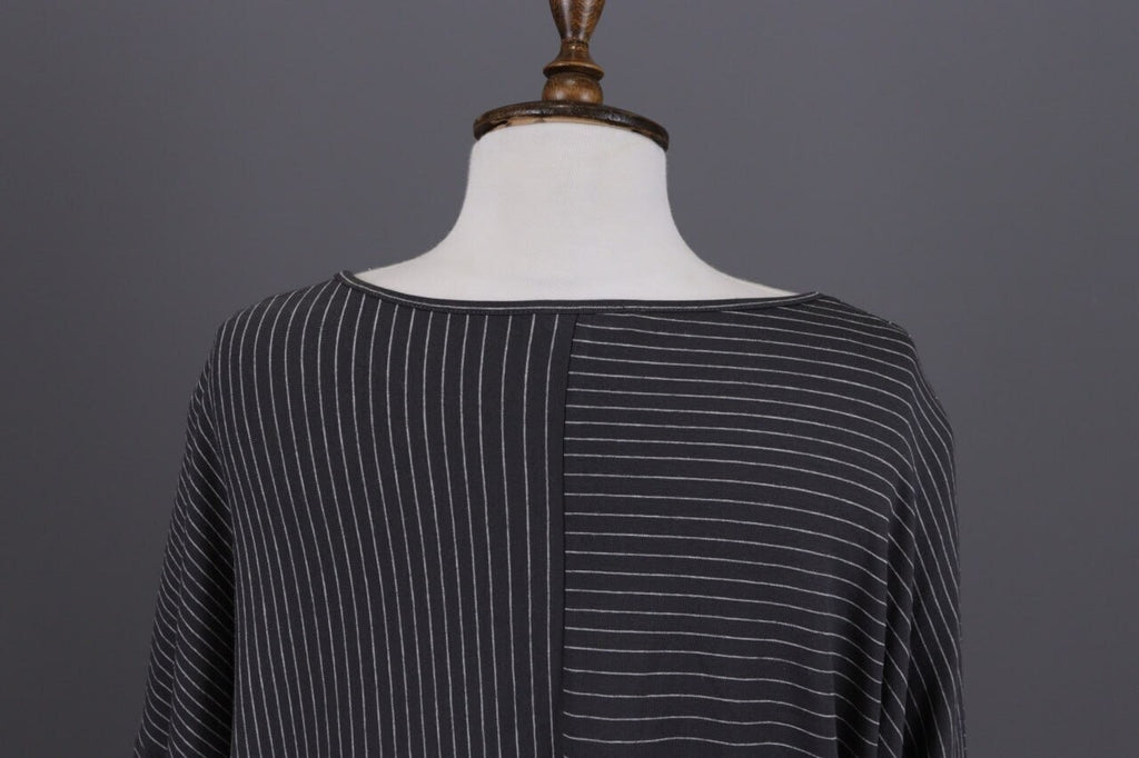 Oska Brown Striped Relaxed Lagenlook Tunic Dress – Size 2