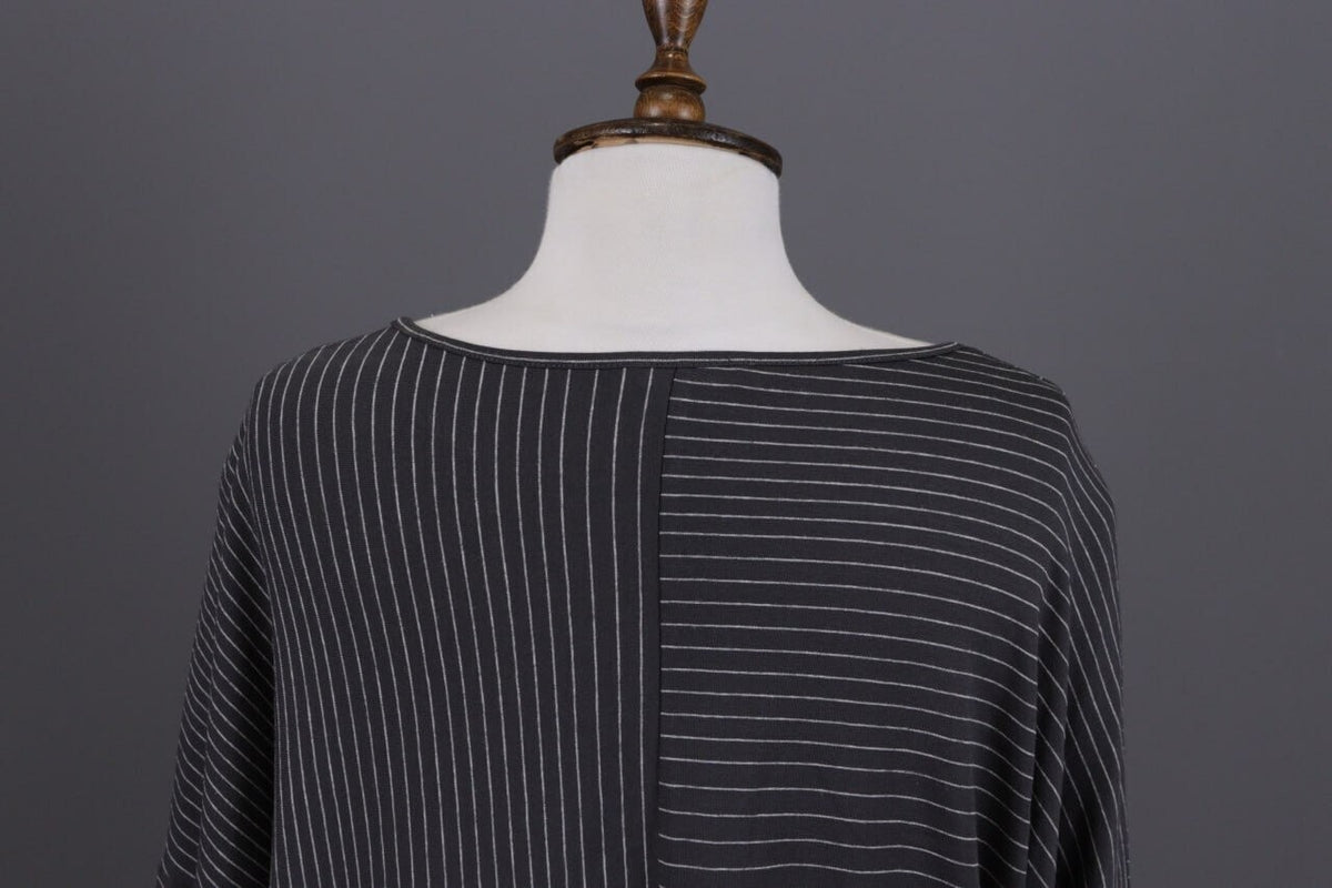 Oska Brown Striped Relaxed Lagenlook Tunic Dress – Size 2