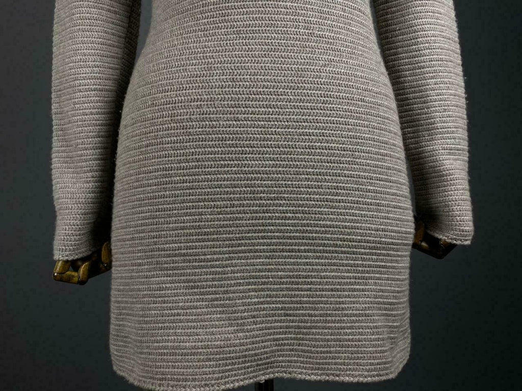 Hemisphere Grey Knit Button Up Long Sleeve Cardigan Dress – Women's 40