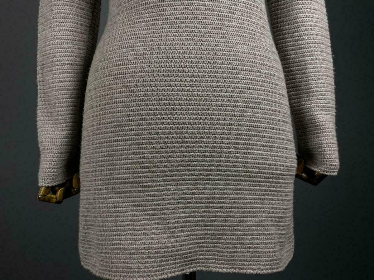 Hemisphere Grey Knit Button Up Long Sleeve Cardigan Dress – Women's 40