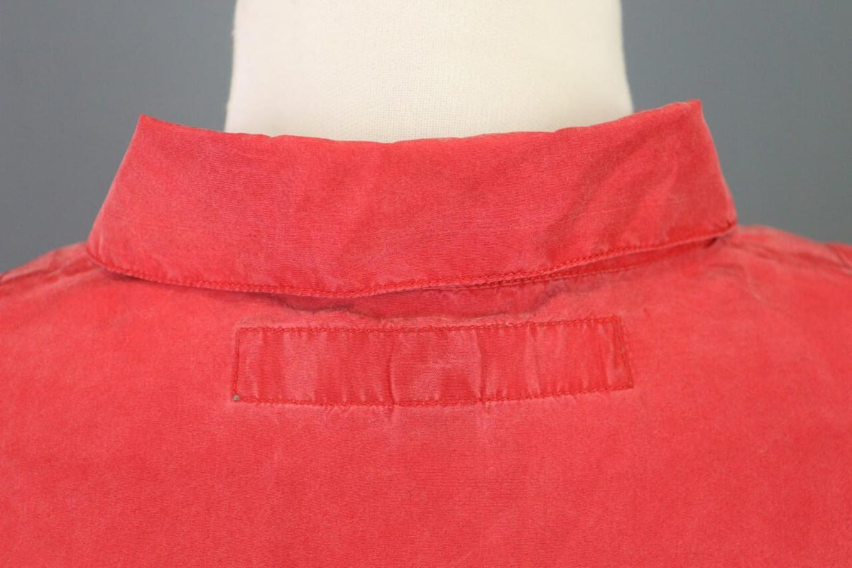 KATHARINE HAMNETT ACTIVE Red 1/3 Zip Silk 3/4 Sleeve Top Blouse Shirt – Size M