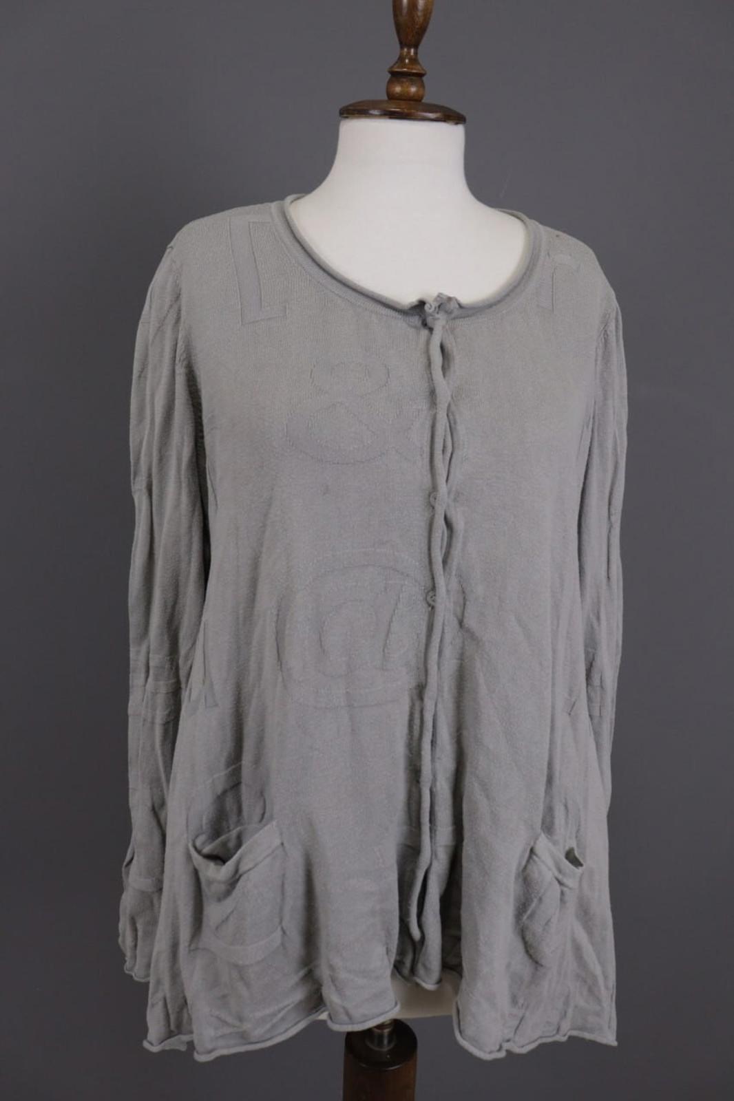 RUNDHOLZ Gray Embroidered Lagenloook Relaxed Cardigan Sweater – Size XL
