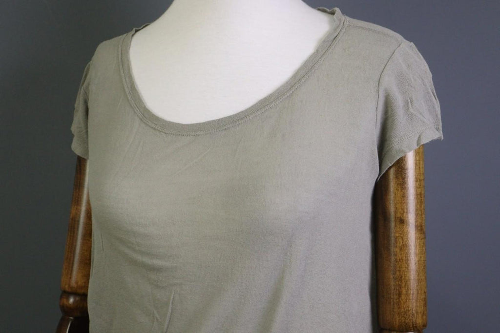 TRANSIT PAR-SUCH Gray Crew Neck Casual Short Sleeve Pullover T-Shirt Top – Size 2
