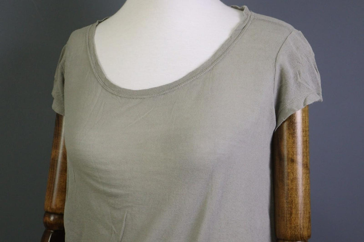 TRANSIT PAR-SUCH Gray Crew Neck Casual Short Sleeve Pullover T-Shirt Top – Size 2