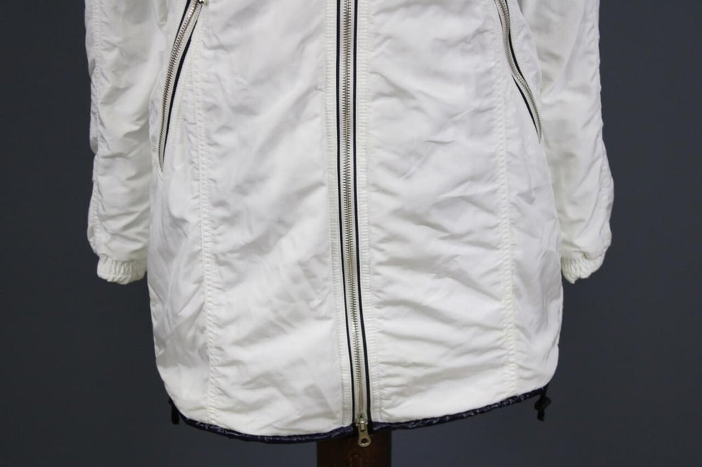 DUVETICA White Lightweight Hooded Full Zip Long Jacket – Size 44