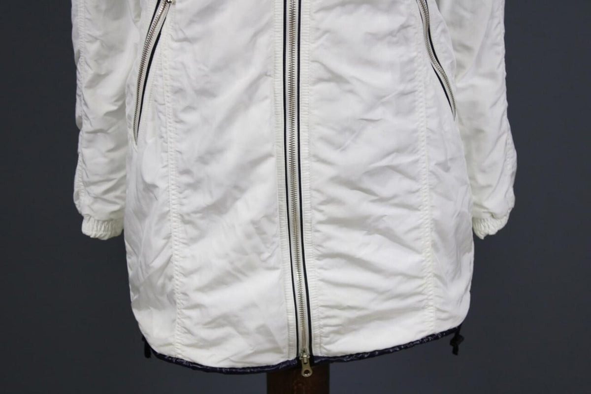 DUVETICA White Lightweight Hooded Full Zip Long Jacket – Size 44
