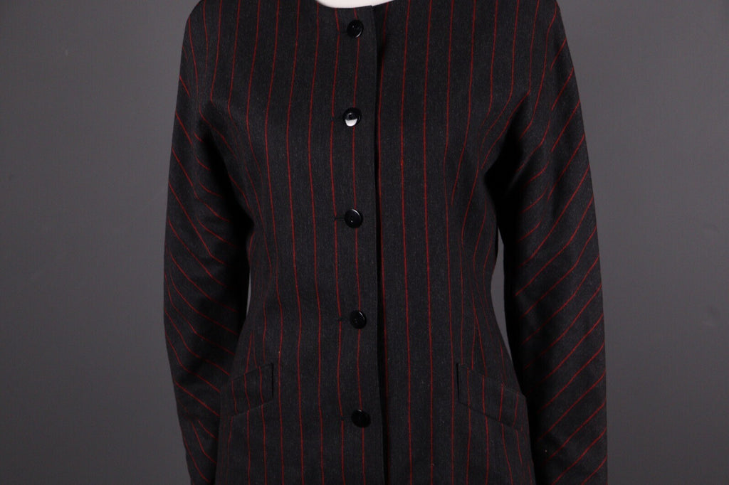 Escada by Margaretha Ley Wool Stripe 2 Piece Skirt Suit Blazer Black – Size 38