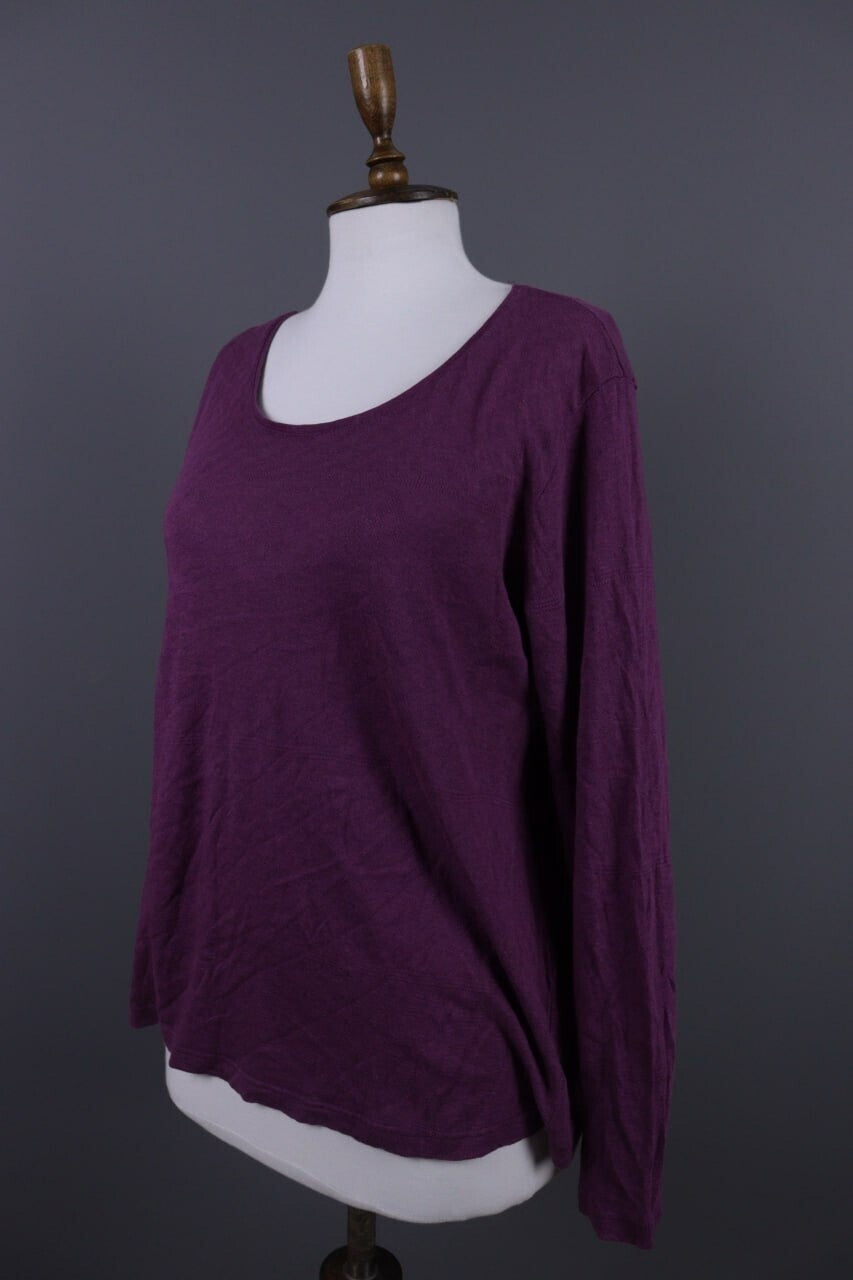 Gudrun Sjoden Purple Long Sleeve Top Shirt Pullover – Size XL