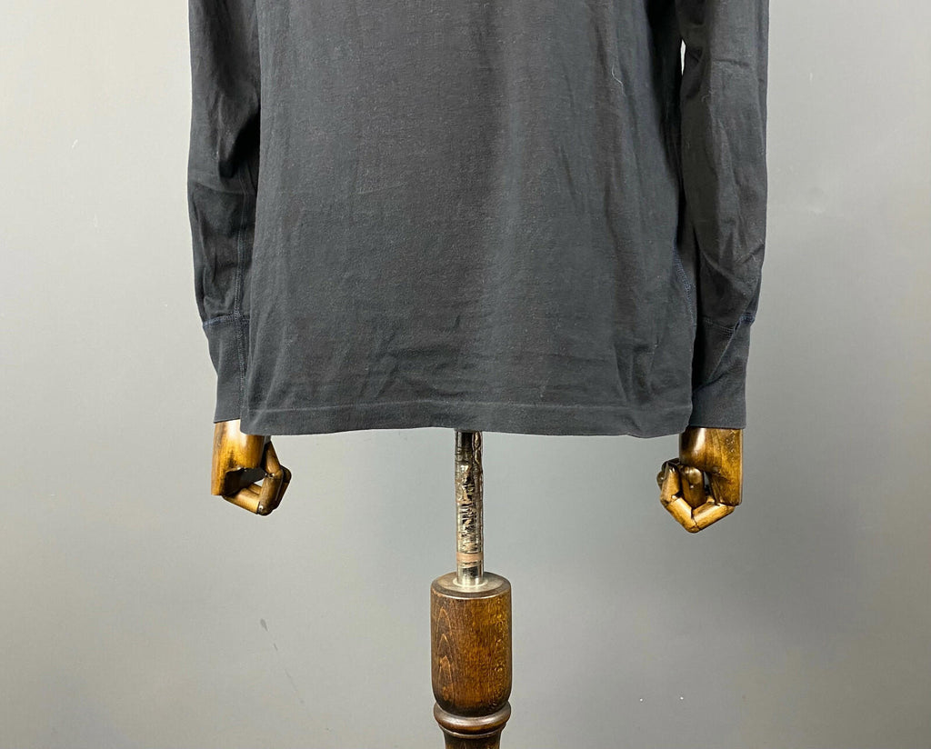 Vintage Men BEST COMPANY Black Button Long Sleeve T-Shirt – Size L